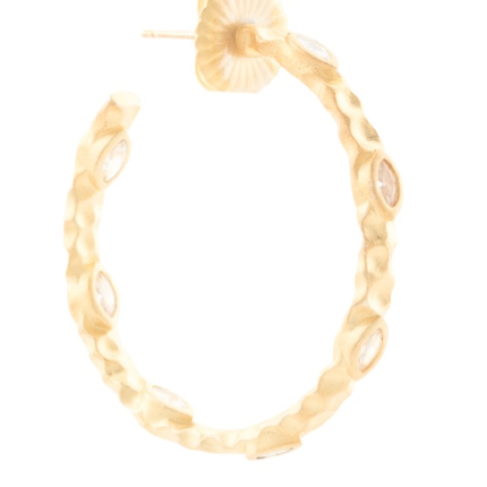 Freida Rothman 14K Gold plated  Crystal Hoop Earrings - NWT, one size